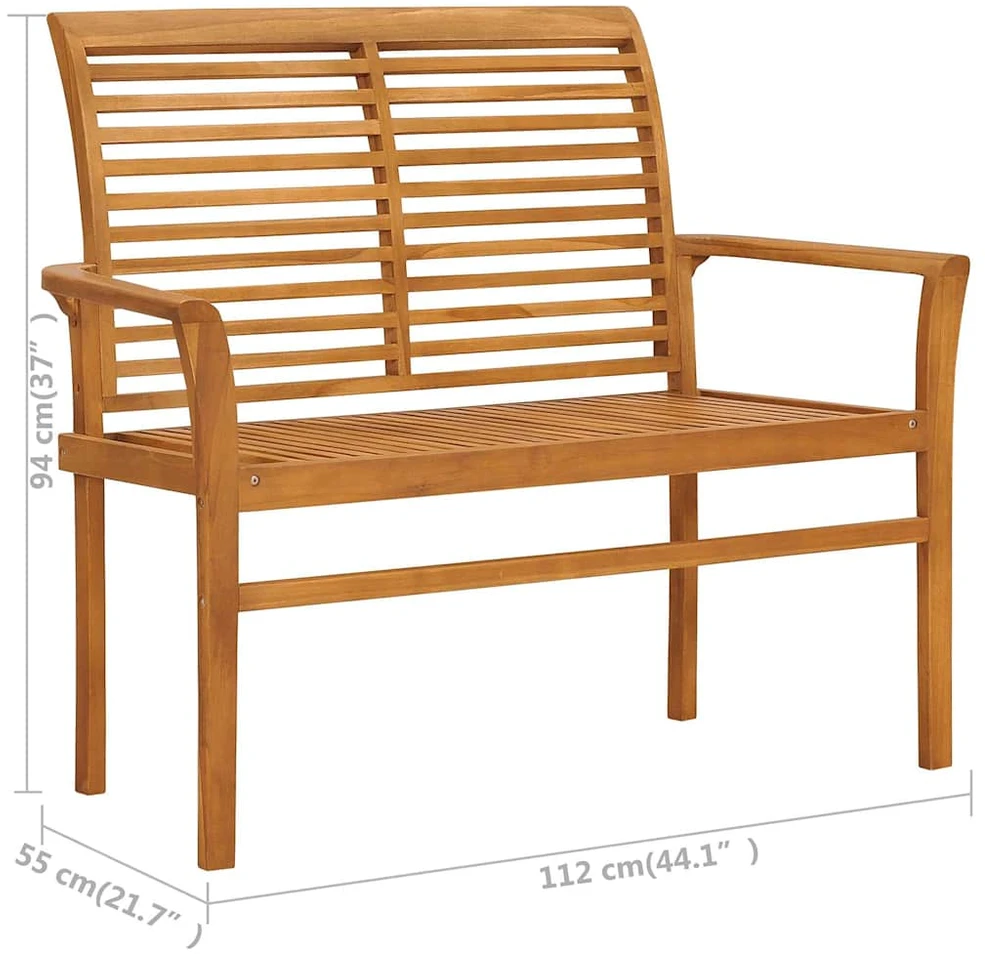 Sodo suoliukas su šviesiai žalia pagalvėle, 112cm, tikmedis