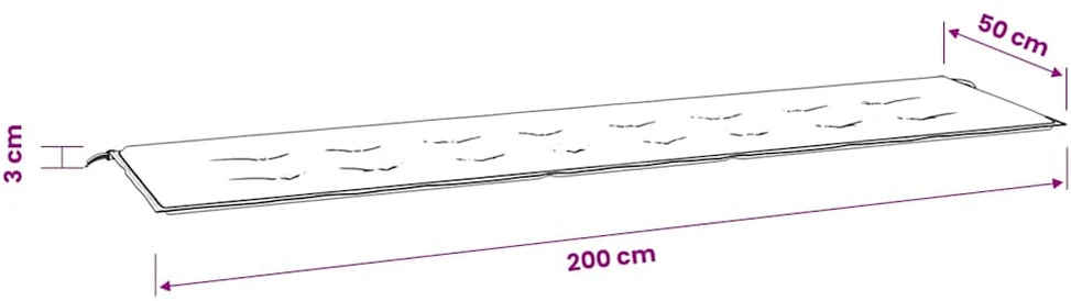 Sodo suoliuko pagalvėlė, mėlynos spalvos, 200x50x3cm, audinys