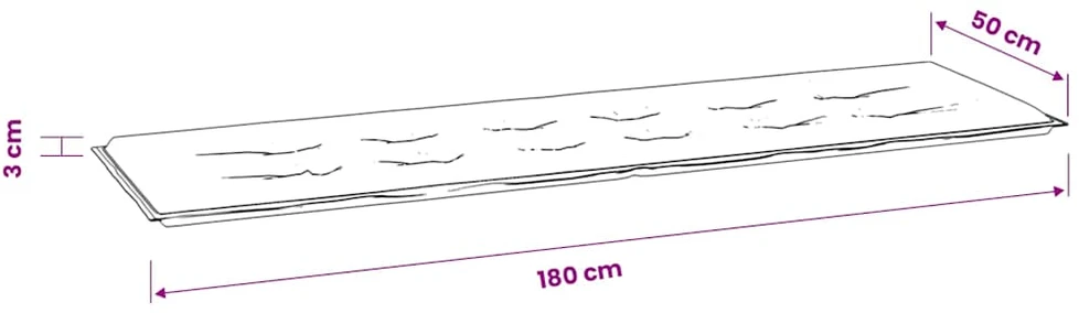 Sodo suoliuko pagalvėlė, smėlio spalvos, 180x50x3cm, audinys