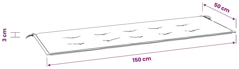 Sodo suoliuko pagalvėlė, smėlio spalvos, 150x50x3cm, audinys