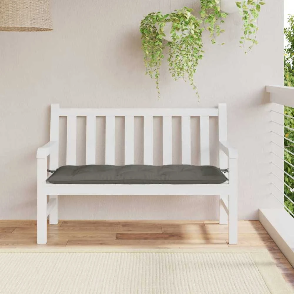 Sodo suoliuko pagalvėlė, tamsiai pilka, 120x50x7cm, audinys