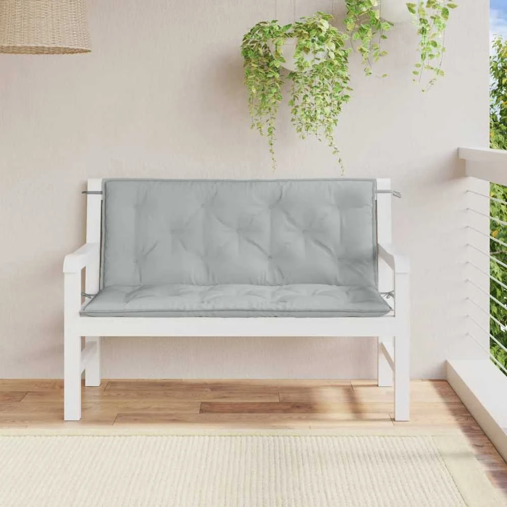 Sodo suoliuko pagalvėlės, 2vnt., pilkos, 120x50x7cm, audinys