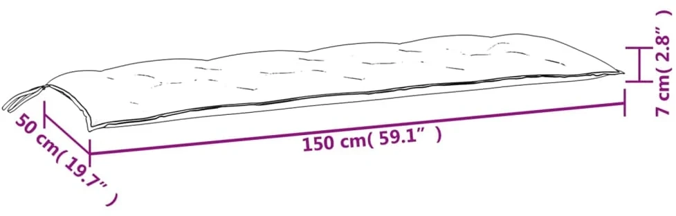 Sodo suoliuko pagalvėlės, 2vnt., smėlio, 150x50x7cm, audinys