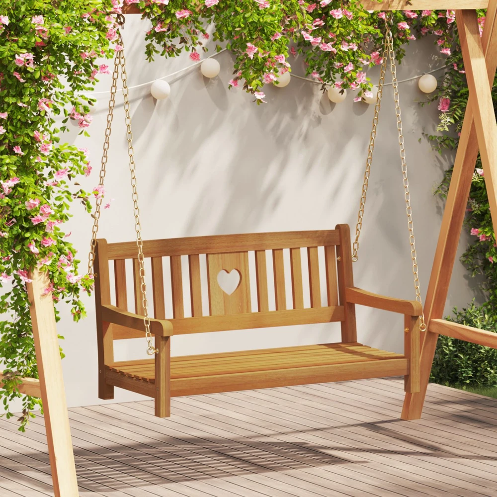 Sodo sūpynė su suoleliu 2 -Seater 110 x 56 x 58 cm Natūrali