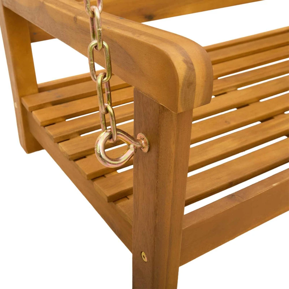 Sodo sūpynė su suoleliu 2 -Seater 110 x 56 x 58 cm Natūrali
