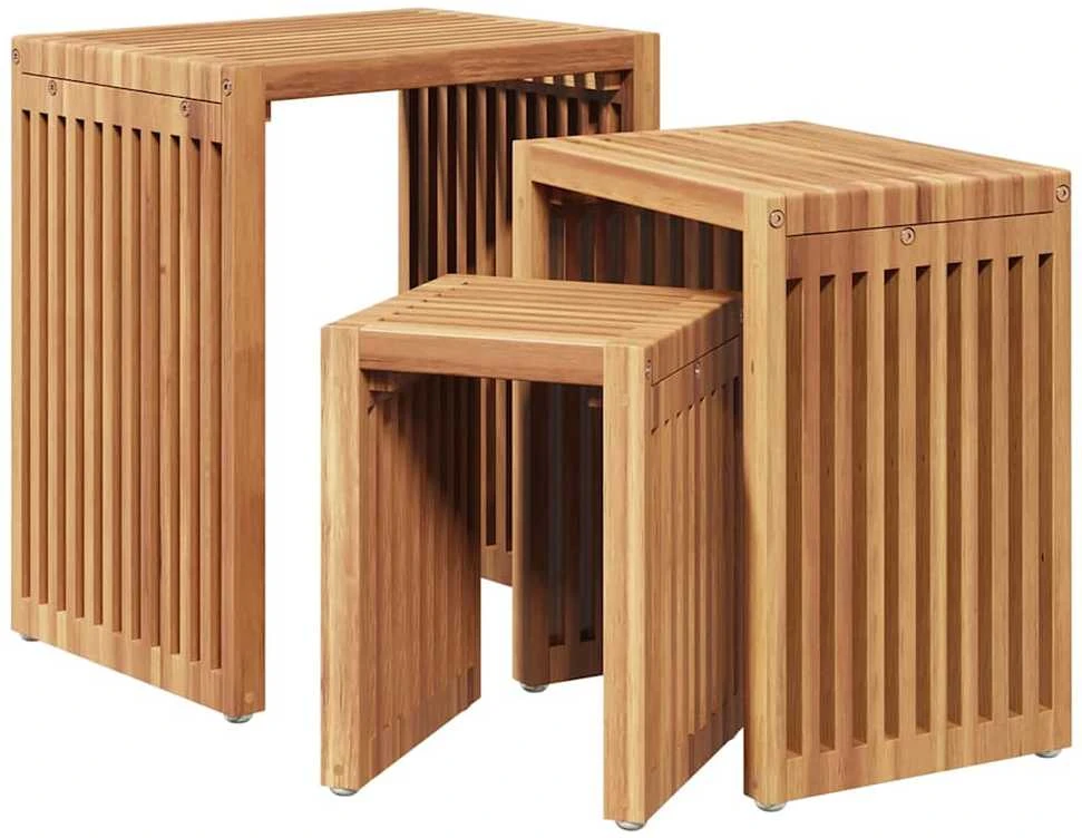 Sodo šoninis stalas 3 vnt. Ruda 33 x 44,5 x 51 cm