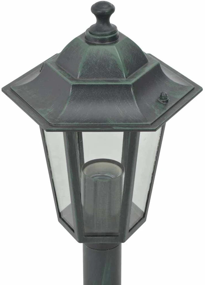 Sodo šviestuvai, 6vnt., E27, 110cm, aliuminis, tams. žalios sp.