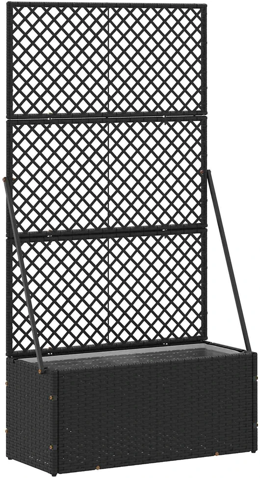 Sodo trelių vazonas Juodas 70 x 30 x 135 cm Metalas