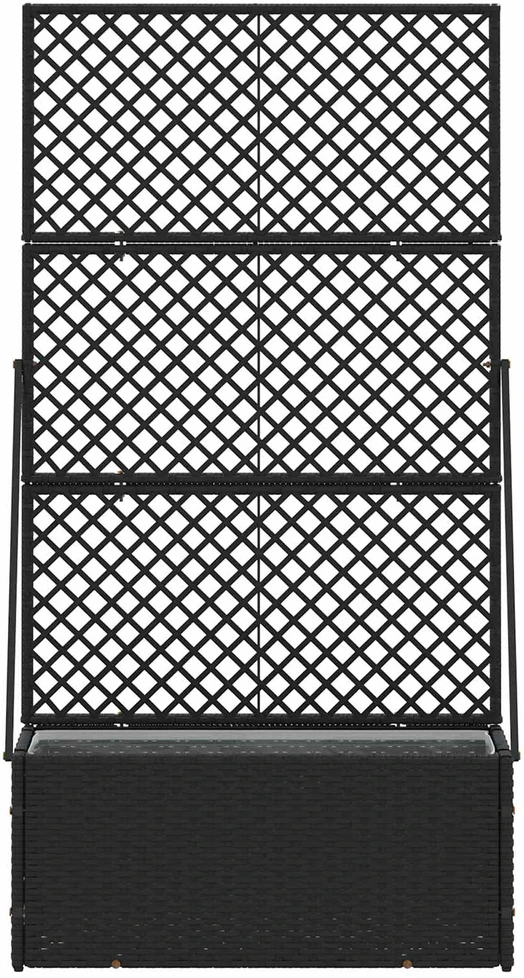 Sodo trelių vazonas Juodas 70 x 30 x 135 cm Metalas