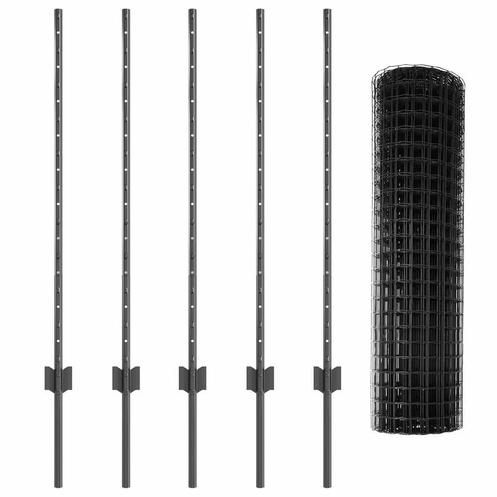 Euro tvoros su stulpu 10 x 1 m PVC dengtas plienas Pilka