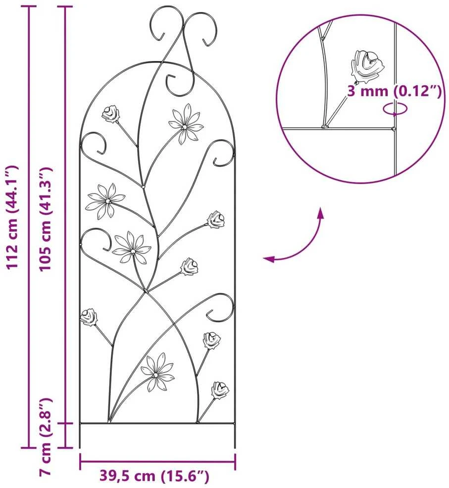 Sodo tvora 3 vnt. Juoda 112 x 39,5 cm Plienas