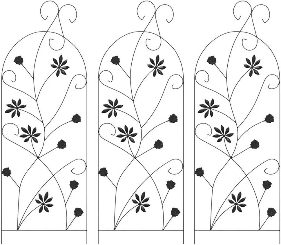 Sodo tvora 3 vnt. Juoda 112 x 39,5 cm Plienas