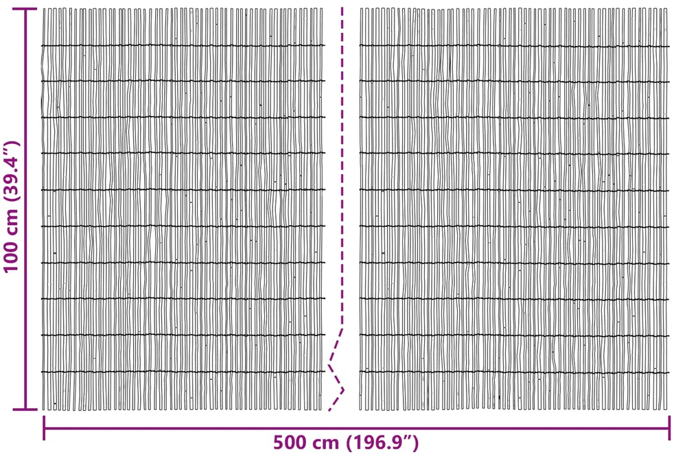 Sodo tvora Anglinis 500 x 100 cm Nendrės