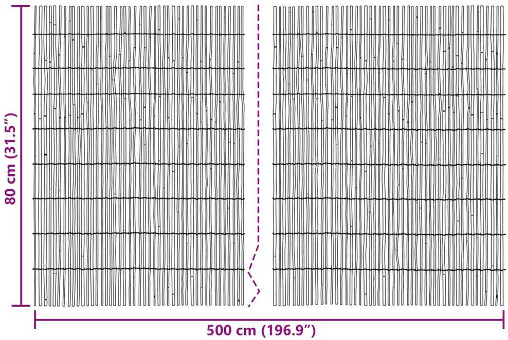 Sodo tvora Anglinis 500 x 80 cm Nendrės
