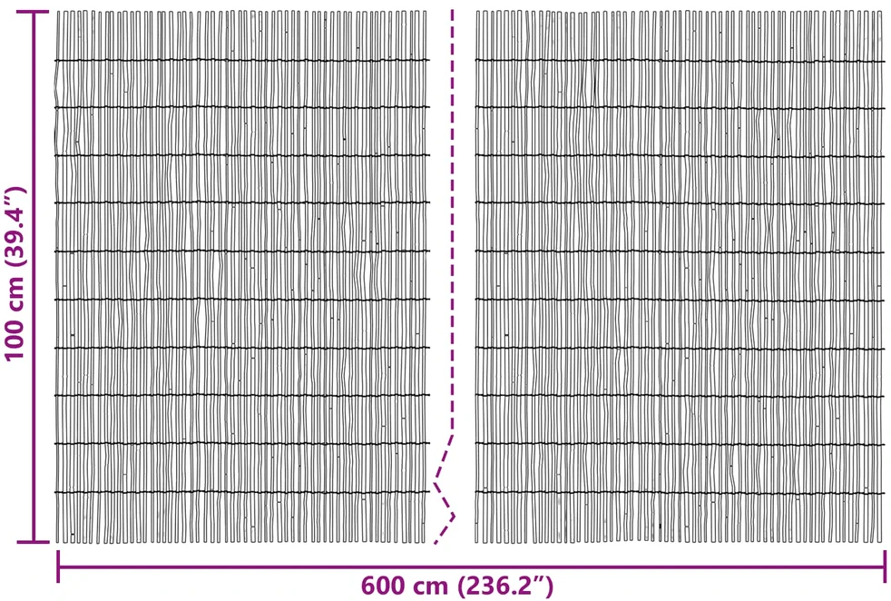 Sodo tvora Anglinis 600 x 100 cm Nendrės