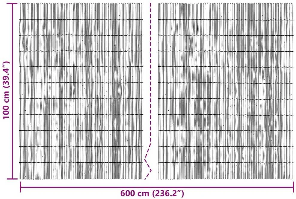 Sodo tvora Anglinis 600 x 100 cm Nendrės