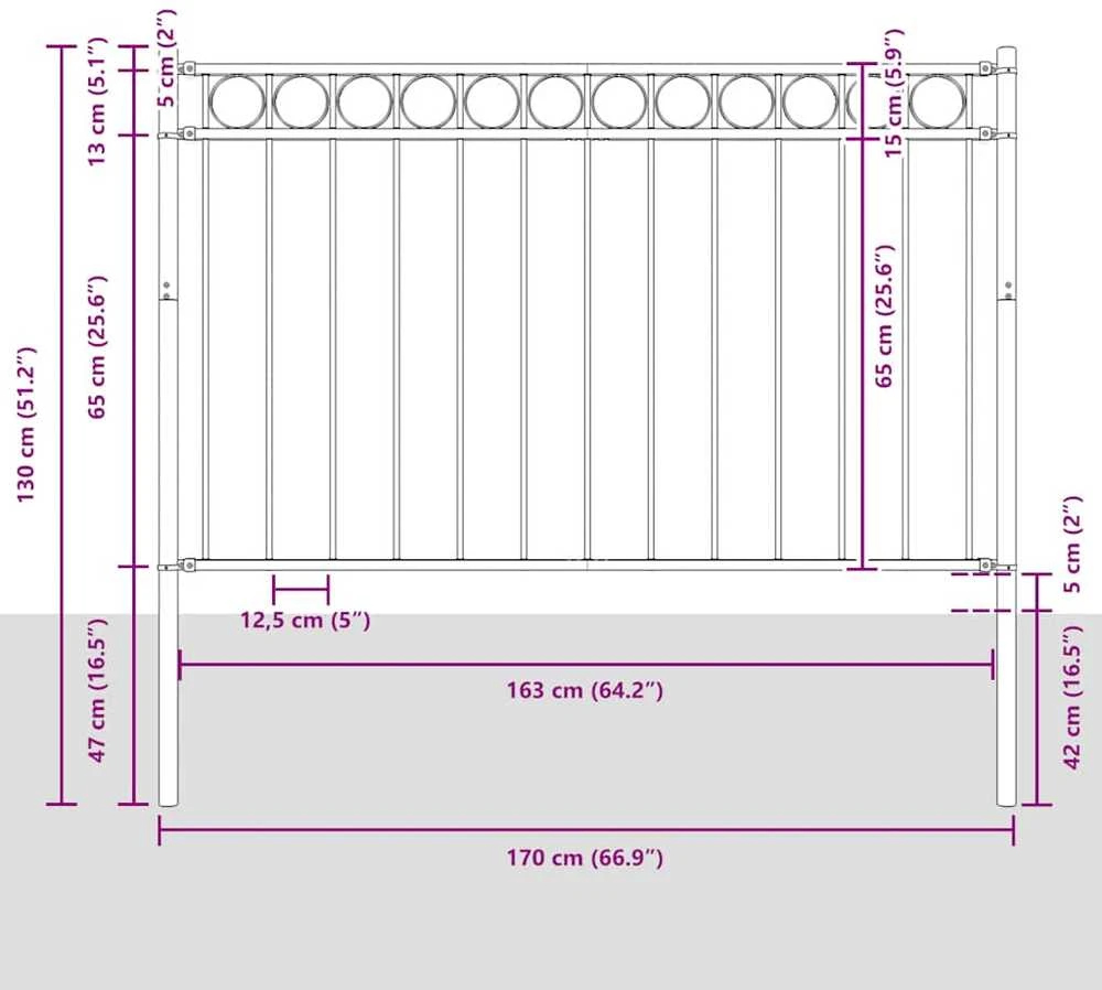 Sodo tvora, juodos spalvos, 1,7x0,8m, plienas