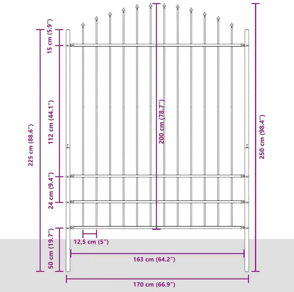 Sodo tvora WOERDEN 170 x 225 cm Milteliniu būdu dengtas plienas