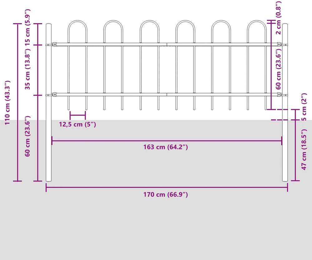 Sodo tvora BOXTEL 5 vnt. 8,5 x 0,6 m Miltelinis plienas Balta