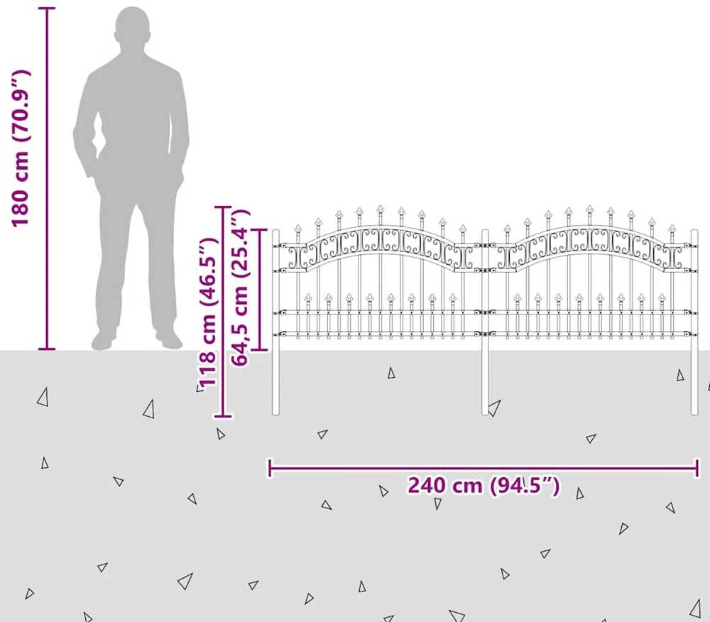 Sodo tvora su smailiomis viršūnėmis, juoda, 115cm, plienas
