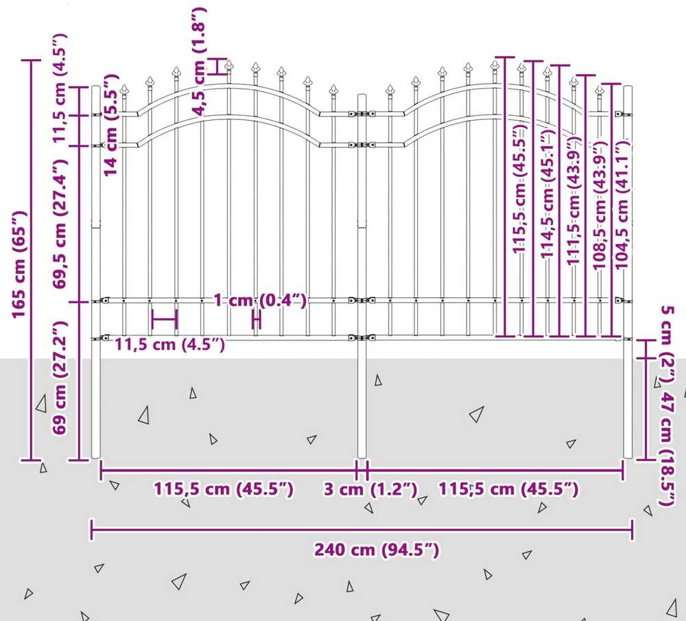 Sodo tvora WOERDEN 240 x 165 cm Pilka