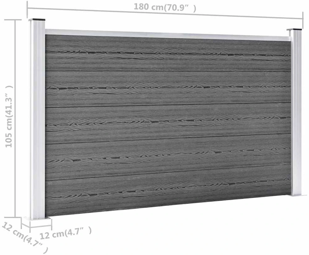 Sodo tvora, pilkos spalvos, 526x106cm, WPC (49073+2x49075)