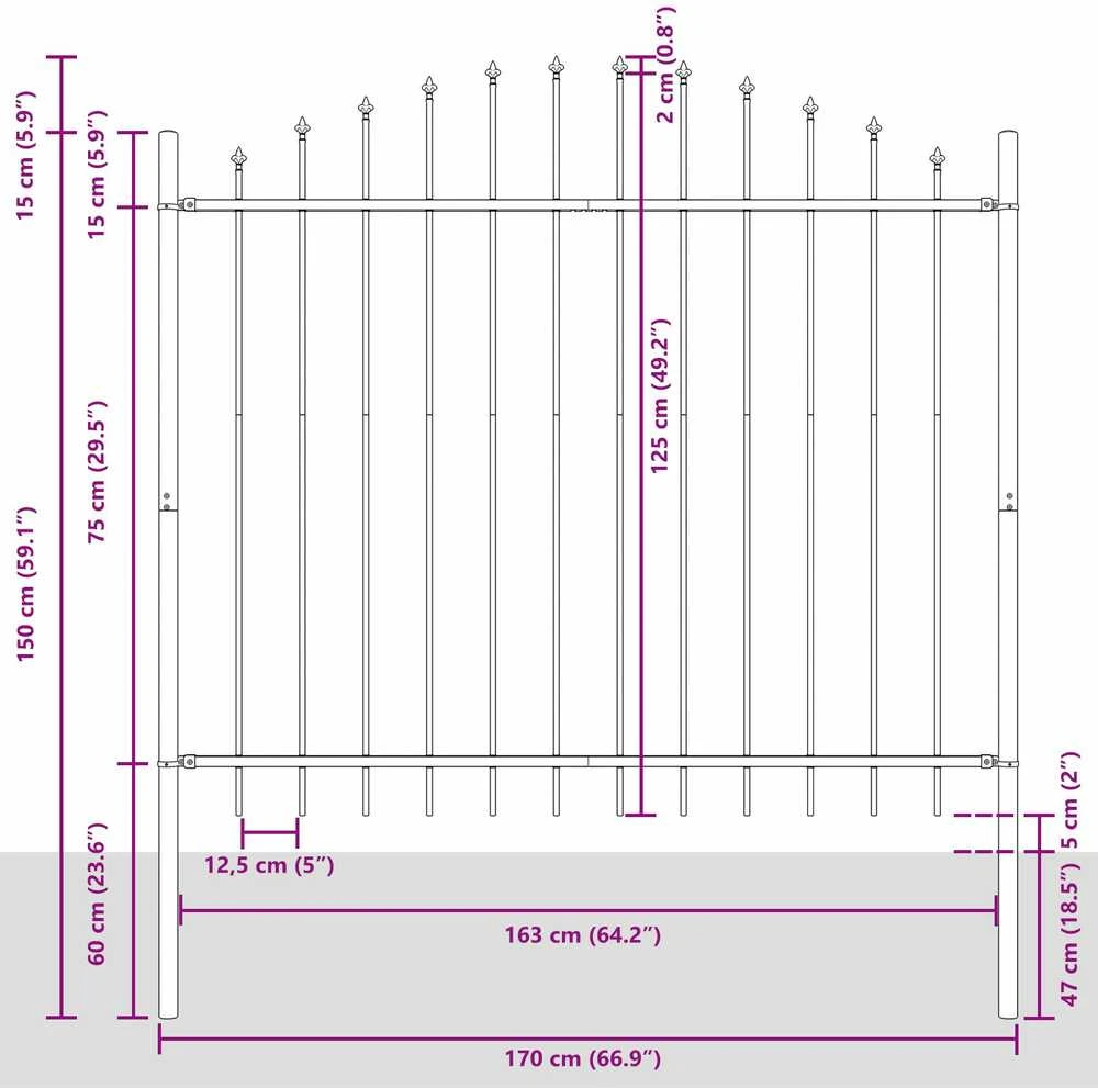 Sodo tvora WOERDEN 7 vnt. 170 x 165 cm Balta