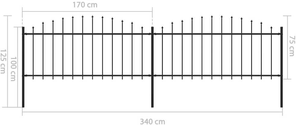 Sodo tvora su iečių viršug., juoda, (0,5-0,75)x3,4m, plienas