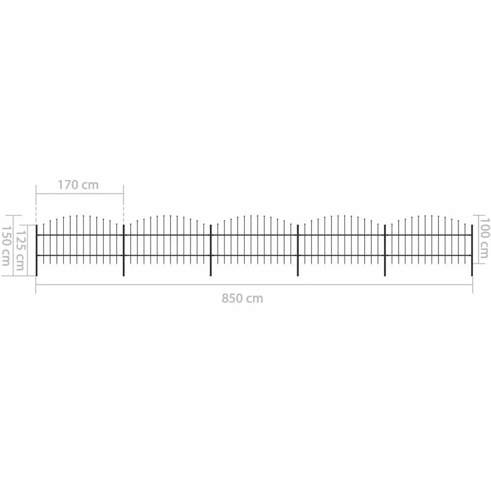 Sodo tvora su iečių viršug., juoda, (0,75-1)x8,5m, plienas