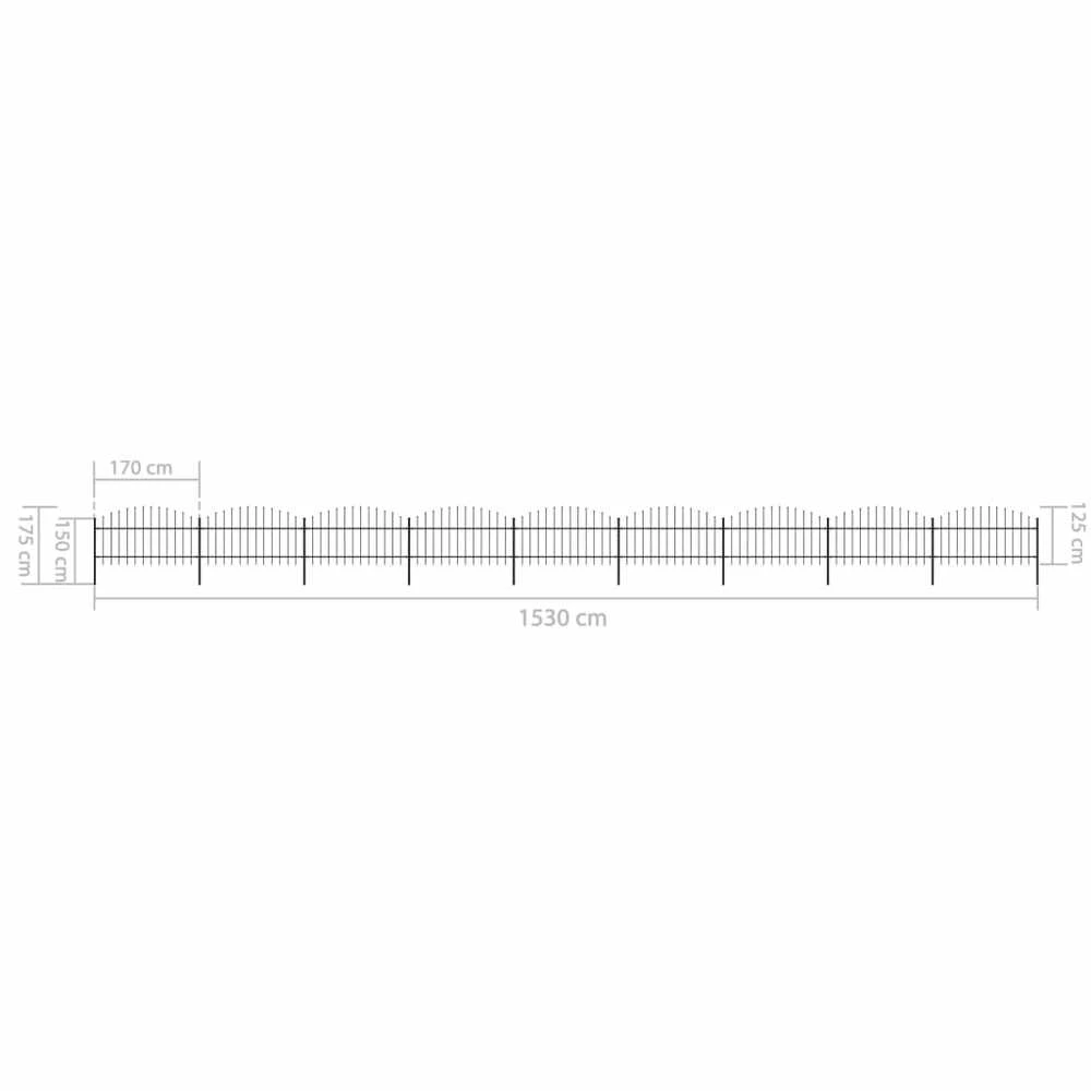 Sodo tvora su iečių viršug., juoda, (1-1,25)x15,3m, plienas