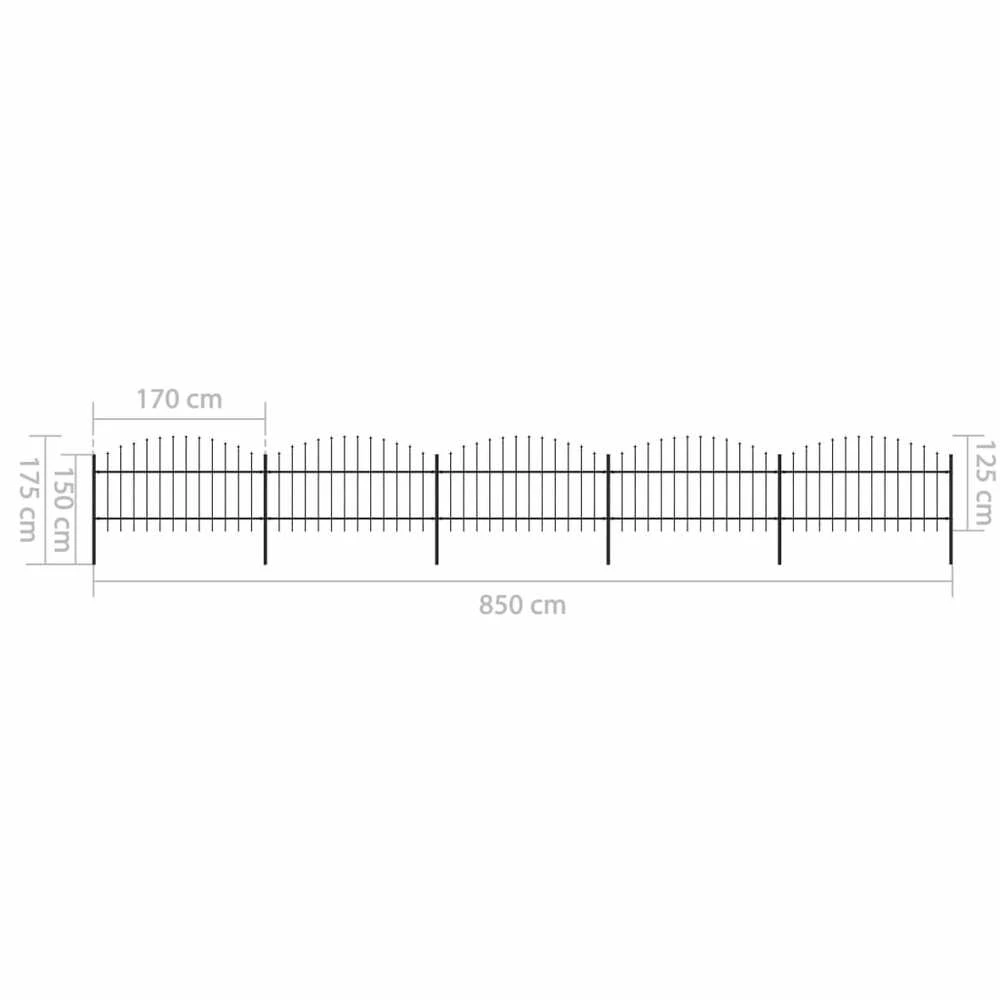 Sodo tvora su iečių viršug., juoda, (1-1,25)x8,5m, plienas