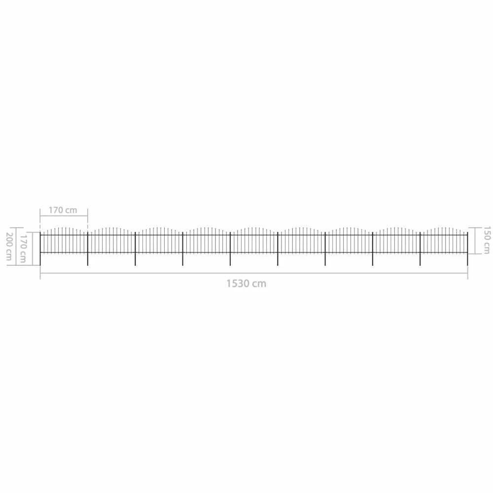 Sodo tvora su iečių viršug., juoda, (1,25-1,5)x15,3m, plienas