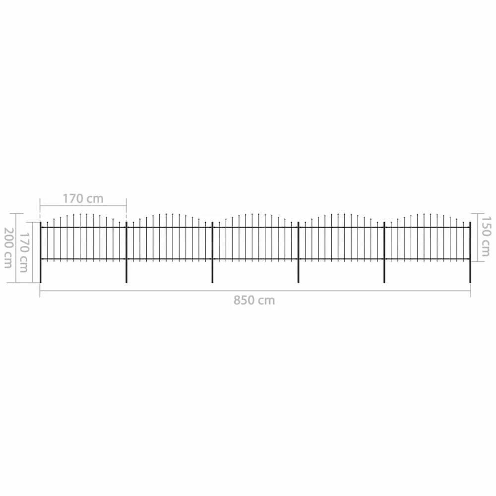 Sodo tvora su iečių viršug., juoda, (1,25-1,5)x8,5m, plienas