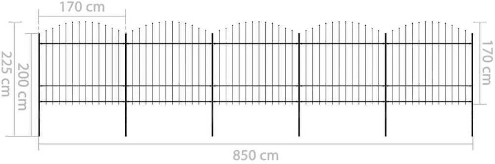 Sodo tvora su iečių viršug., juoda, (1,5-1,75)x8,5m, plienas