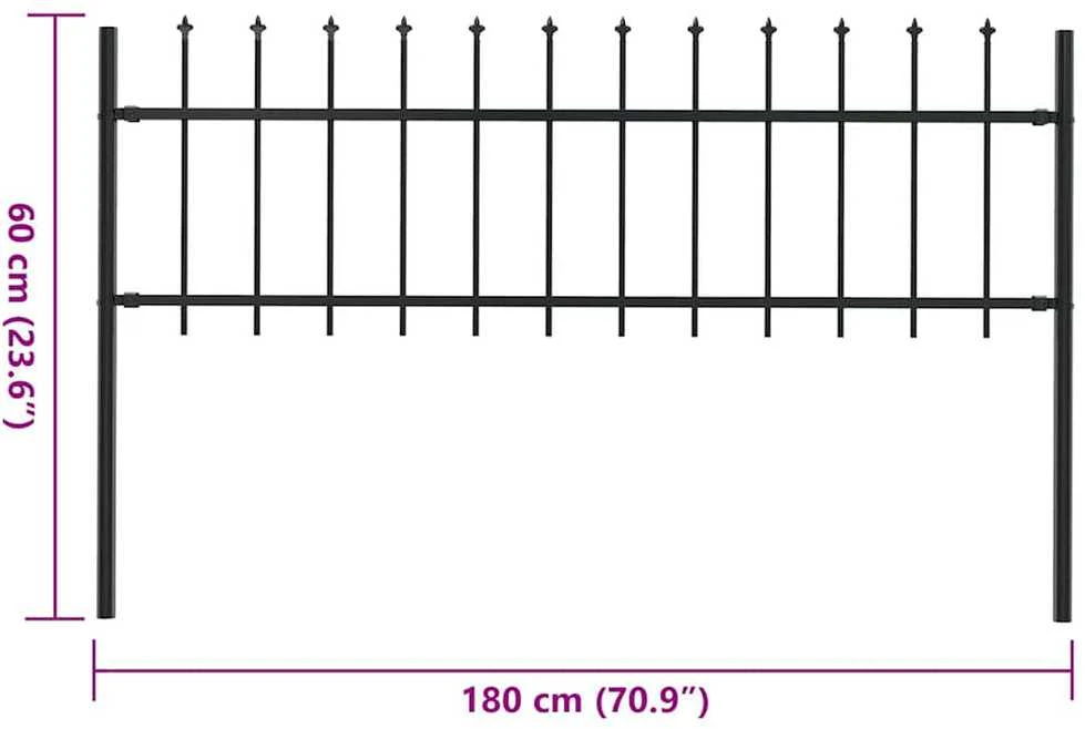 Sodo tvora su iečių viršugal., juoda, 1,7x0,6m, plienas