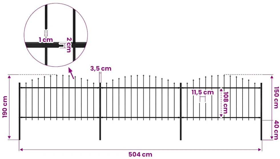 Sodo tvora su iečių viršug., juoda, (1,25-1,5)x5,1m, plienas