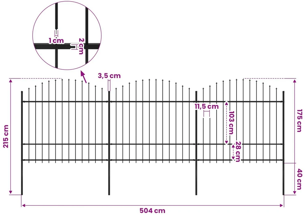 Sodo tvora su iečių viršug., juoda, (1,5-1,75)x5,1m, plienas