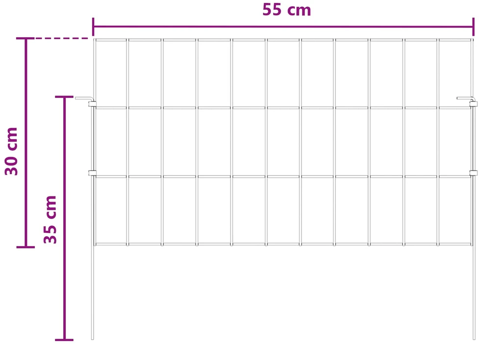 Sodo tvora su kuoliukais 48 vnt. 55 x 30 cm Sidabrinė