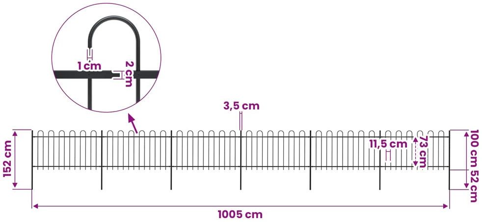 Sodo tvora su apvaliais viršug., juoda, 10,2x1 m, plienas