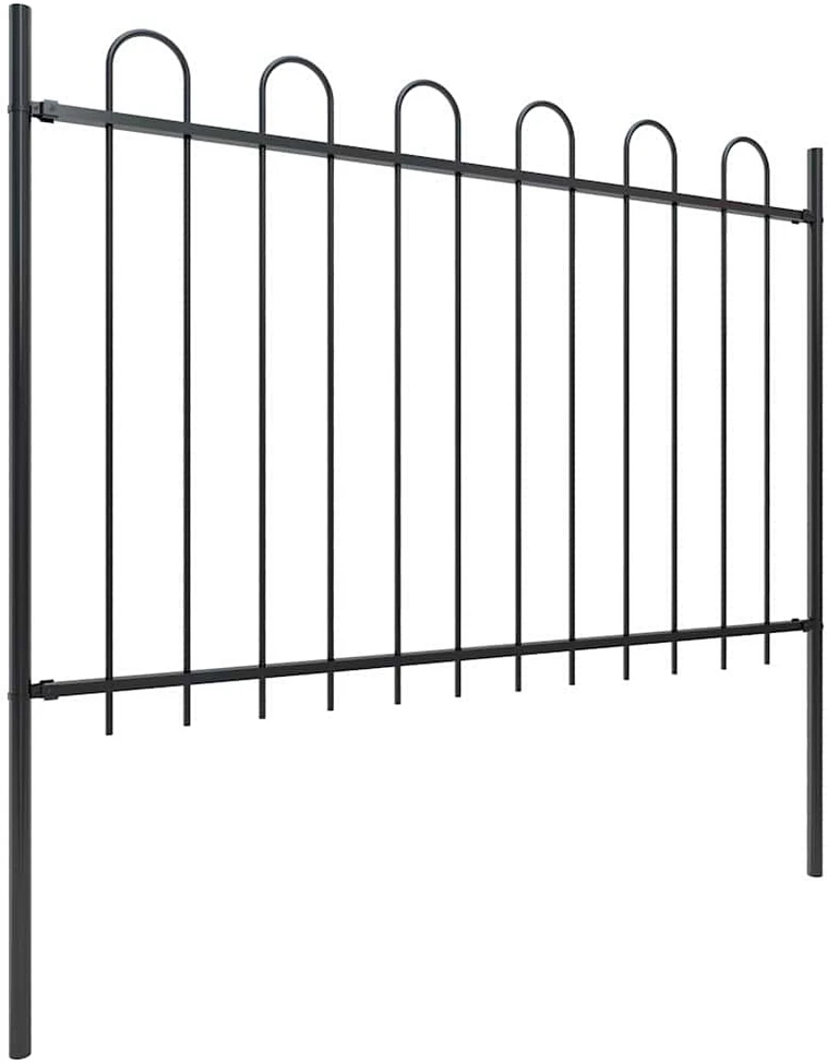 Sodo tvora su apvaliais viršug., juoda, 15,3x1,2 m, plienas