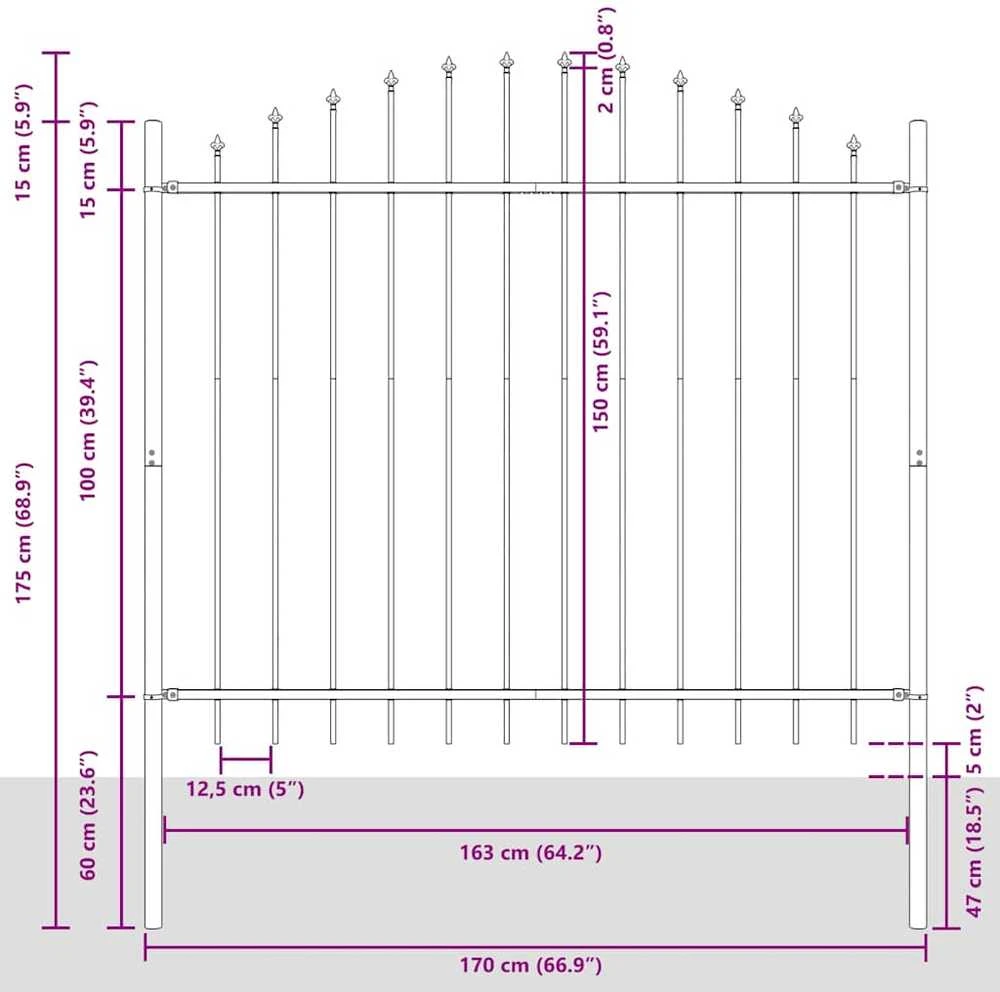 Sodo tvora WOERDEN 170 x 190 cm Milteliniu būdu dengtas plienas