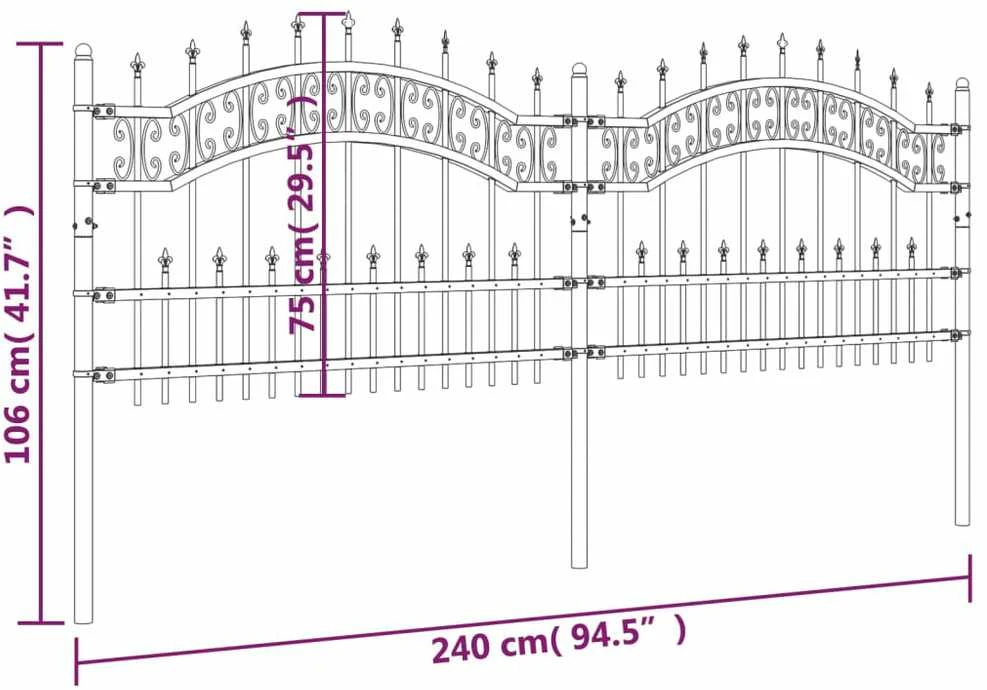Sodo tvora su smailiomis viršūnėmis, juoda, 115cm, plienas