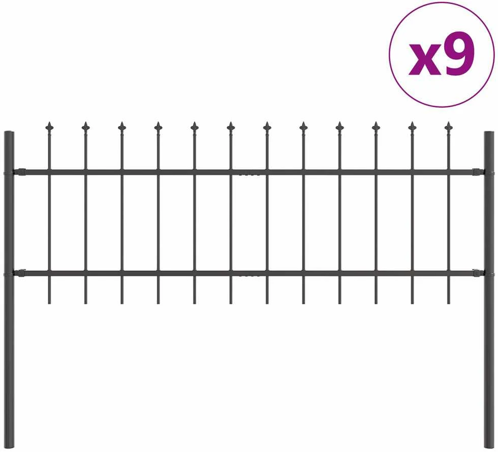 Sodo tvora WOERDEN 9 vnt. 15,3 x 0,6 m Miltelinis plienas Pilka