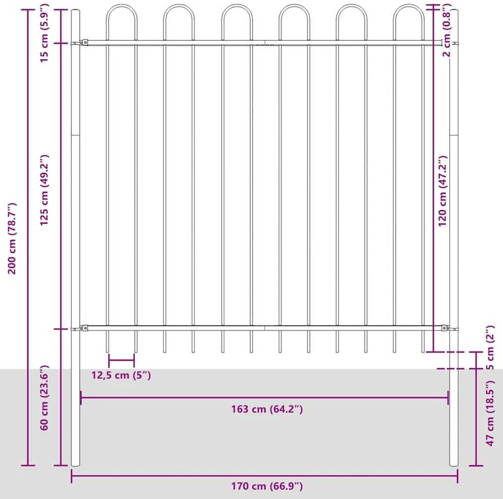 Sodo tvora BOXTEL 5 vnt. 8,5 x 1,5 m Miltelinis plienas Pilka