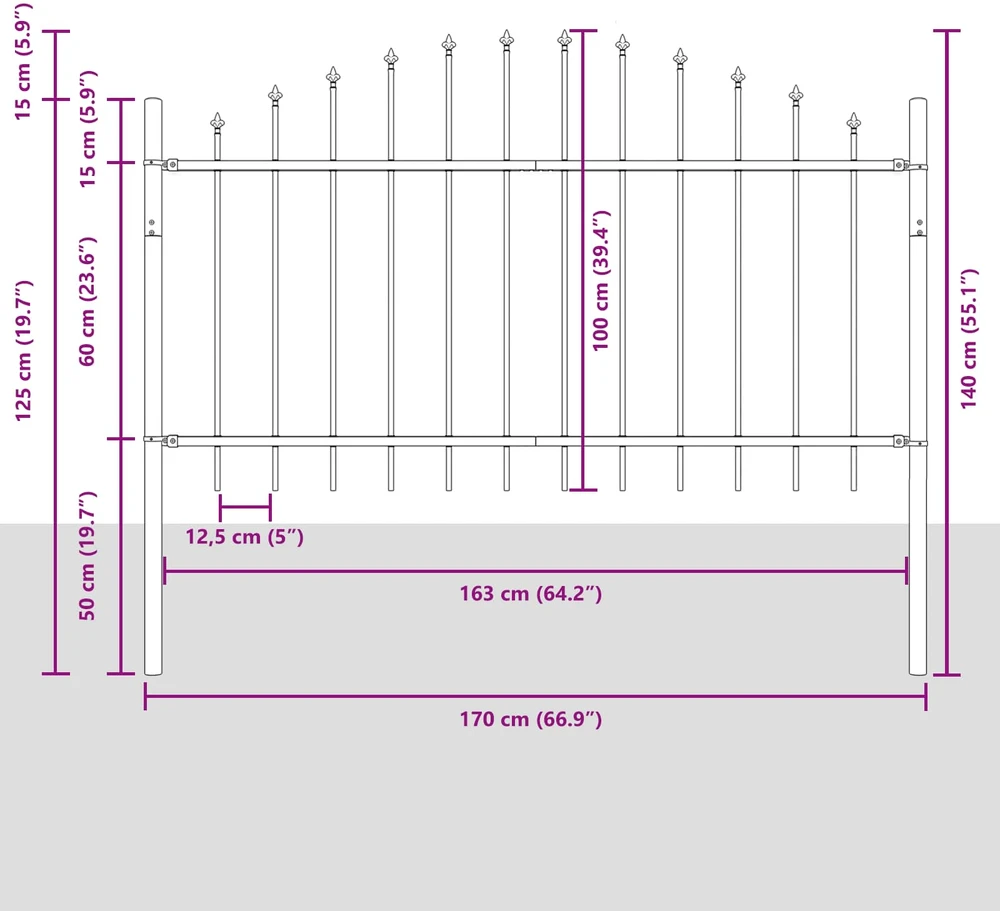 Sodo tvora WOERDEN 170 x 140 cm Milteliniu būdu dengtas plienas