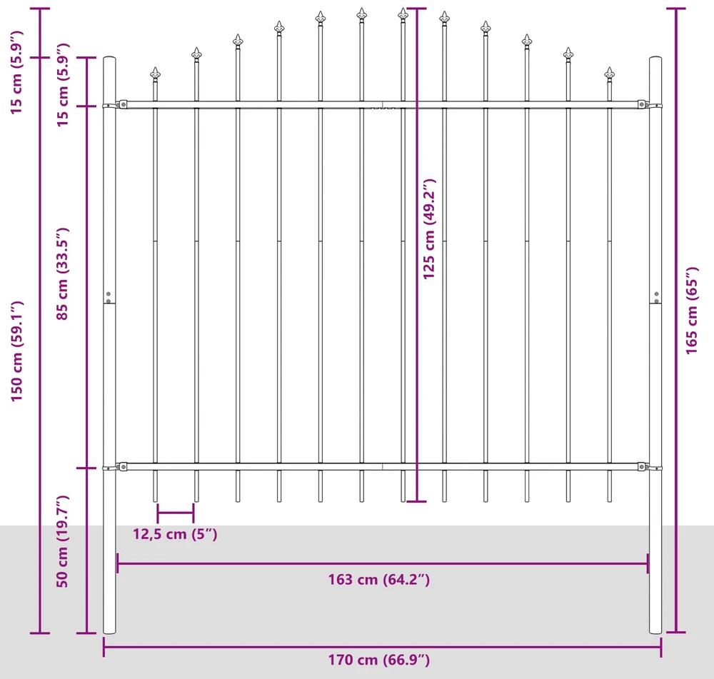 Sodo tvora WOERDEN 170 x 165 cm Milteliniu būdu dengtas plienas