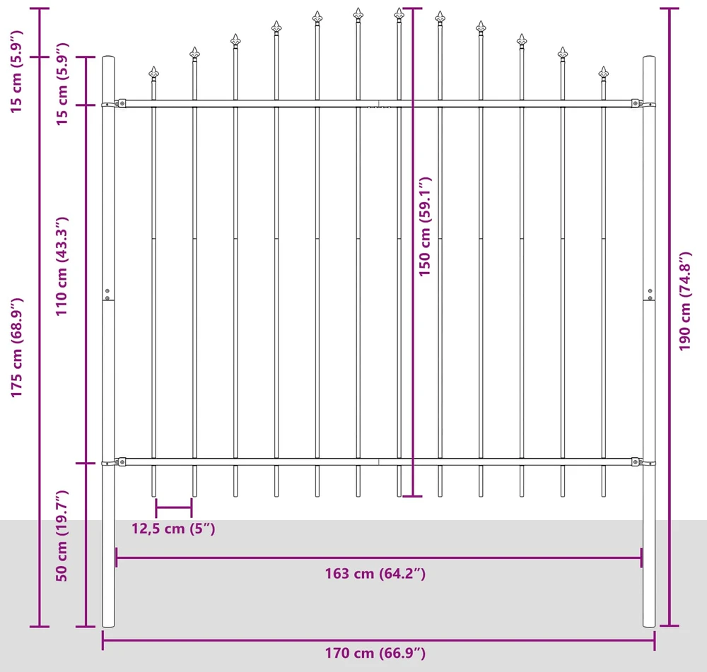 Sodo tvora WOERDEN 170 x 190 cm Milteliniu būdu dengtas plienas