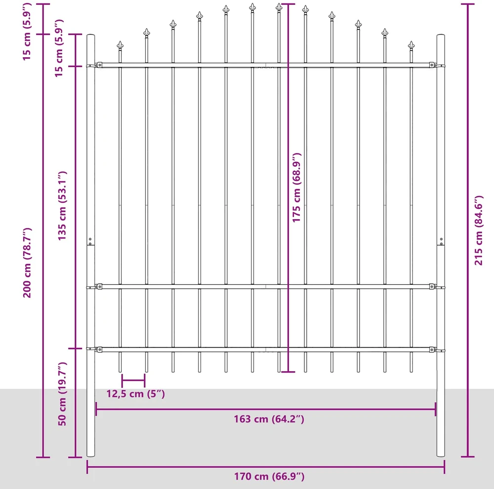Sodo tvora WOERDEN 170 x 215 cm Milteliniu būdu dengtas plienas