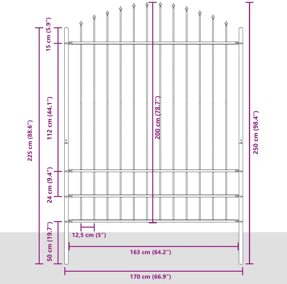 Sodo tvora WOERDEN 170 x 225 cm Milteliniu būdu dengtas plienas