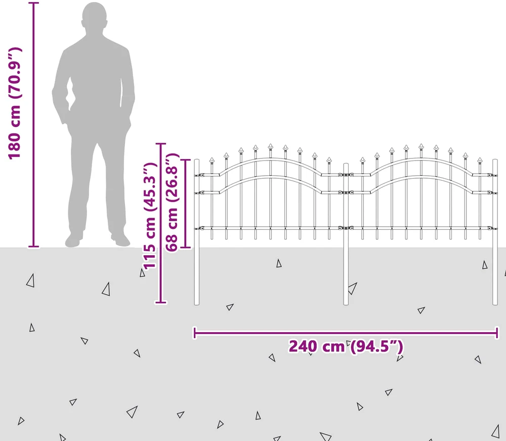 Sodo tvora WOERDEN 240 x 115 cm Pilka
